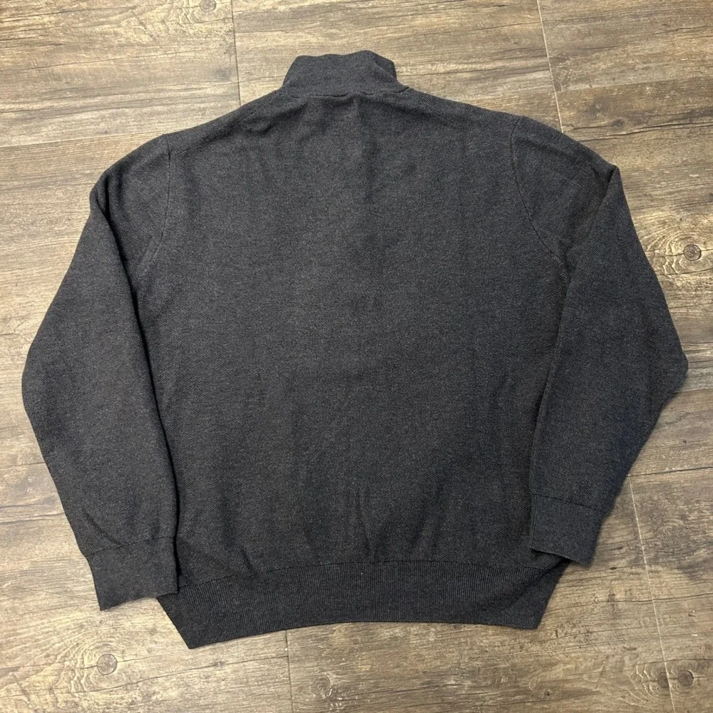 Polo Ralph Lauren Pima Cotton 1/4 Zip Pullover Men's XL Charcoal Gray Pony Logo